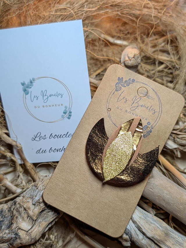 Broche lotus bronze b014