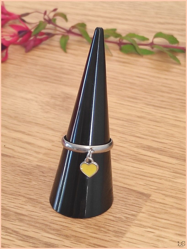 Bague réglable 3mm, acier inoxyable, avec breloque