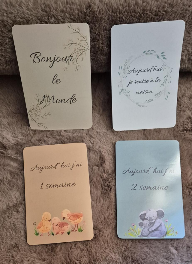 Cartes étapes bébé thème Eden 
