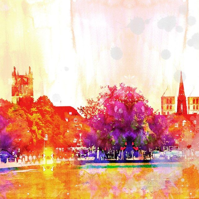 Münster-Skyline, illustriert