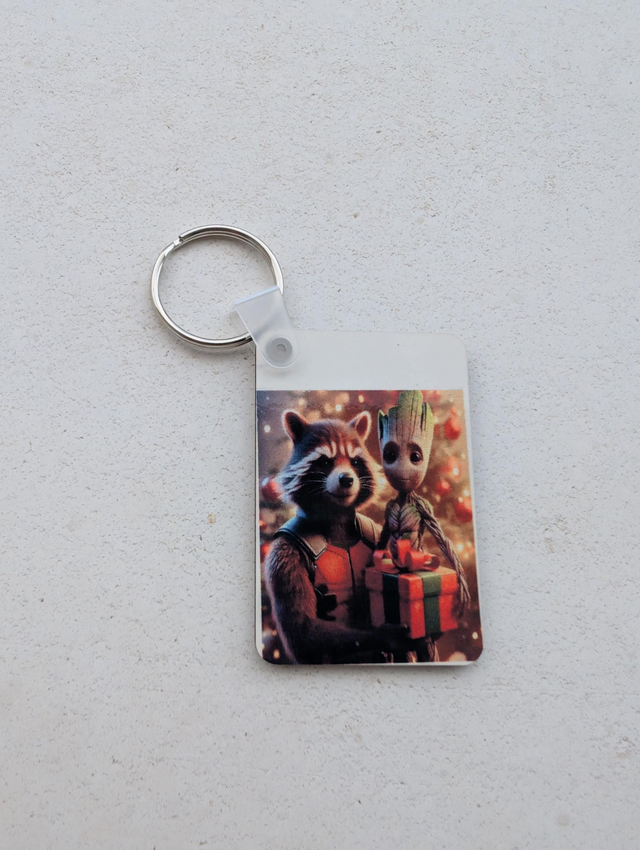 Portes clés sublimation Rocket et Groot 