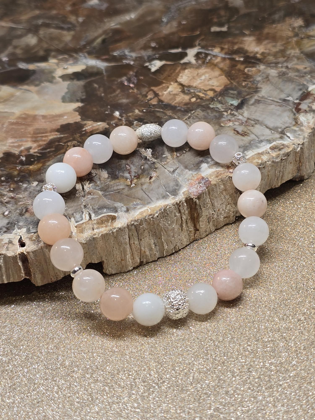 Bracelet Aventurine rose en 0,8 cm 