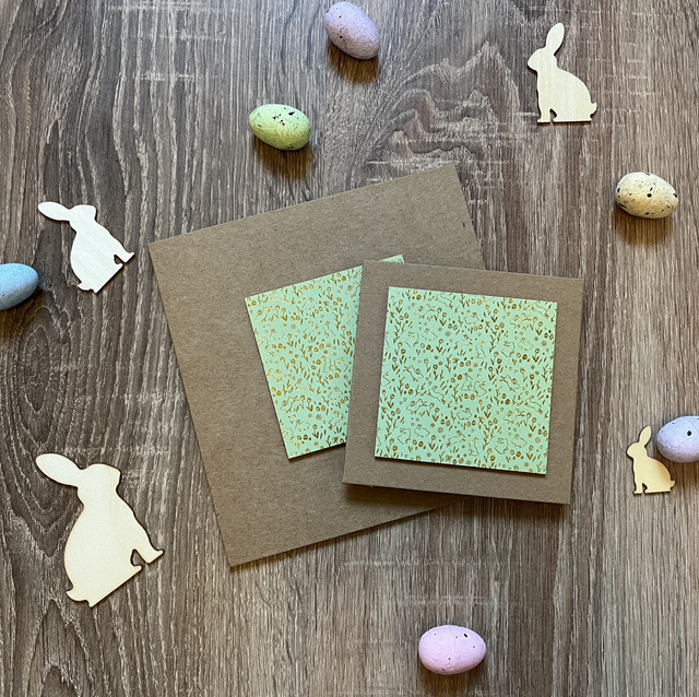 Green Bunny Easter Card