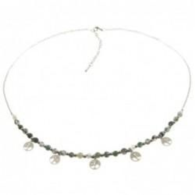 Collana donna con pietre naturali bijoux e charms ad albero della vita 