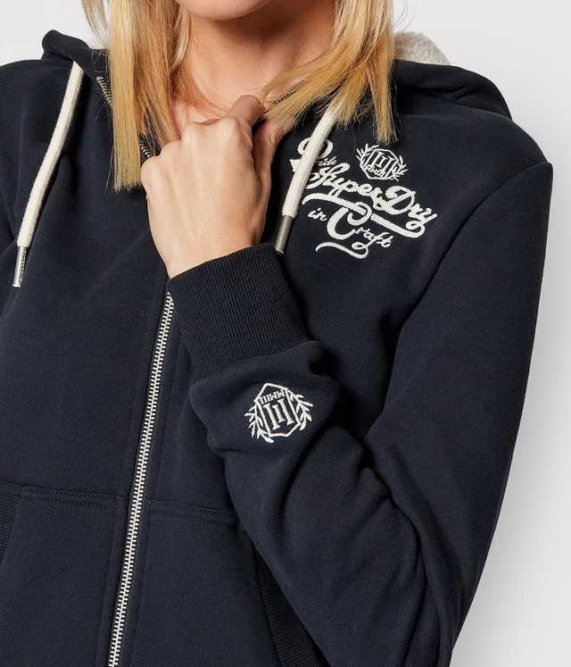 SUPERDRY FELPA CAPPUCCIO ZIP CON CAPPUCCIO FODERATO