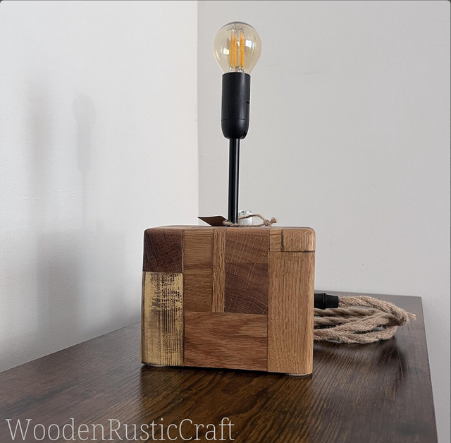 Oak Lamp Base Made from Offcuts