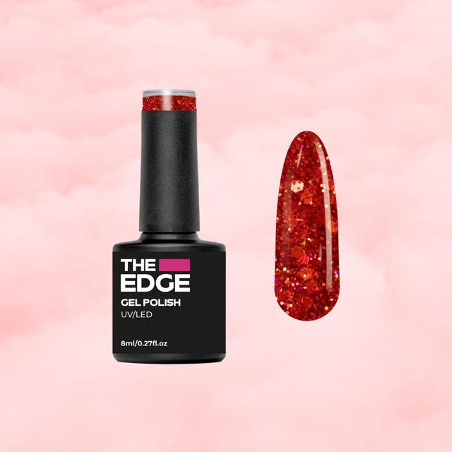 The Edge - The Red Glitter Gel Polish 8ml