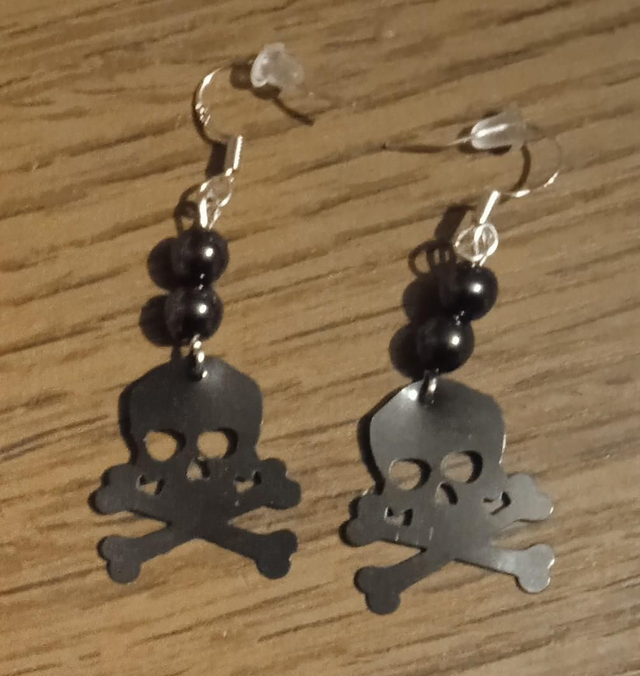 hématite (boucles d'oreilles "pirate") 