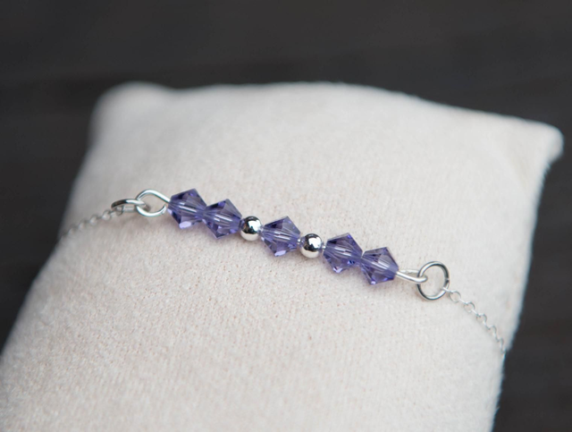 Bracelet en cristal mauve