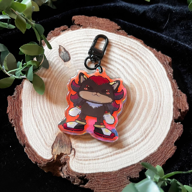 Llavero Sonic // Shadow - acrílico holográfico arcoiris