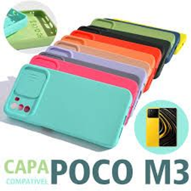 Capa Poco M3 Aveludada no Interior C/Protetor de Câmera ( JANELINHA ) POCO M3 Varia Cores Capa Premium Super Macia