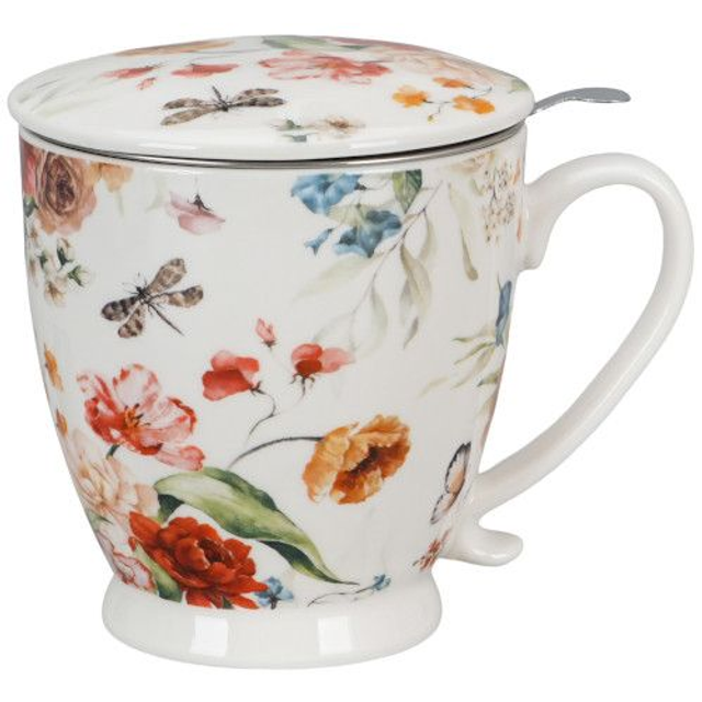 Taza rebecca, porcelana 0,50 l. filtro y tapa,  en caja de regalo. *484