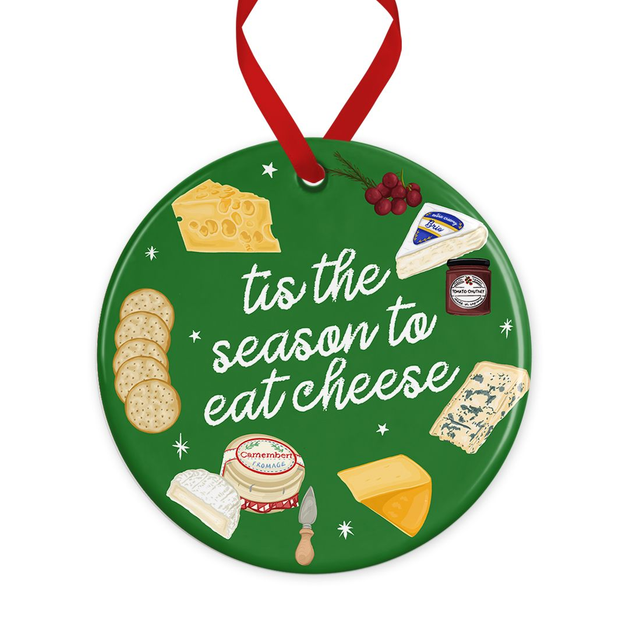 Tis the Season To Eat Cheese - Ceramic Christmas Decoration