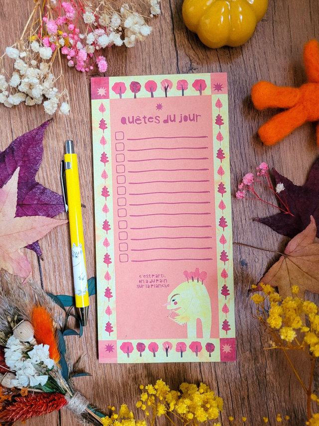 Quêtes du jour - Bloc-notes to-do list 