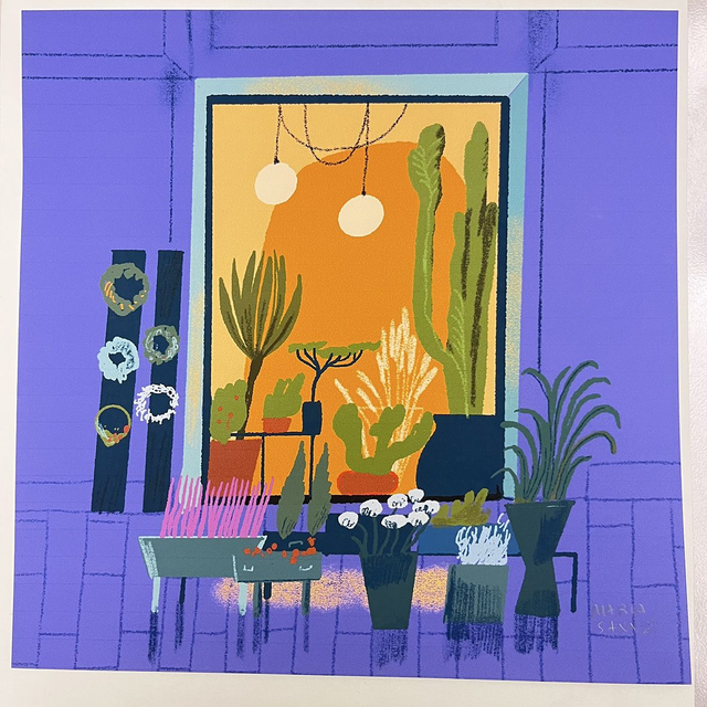 A flower shop, 20x20cm
