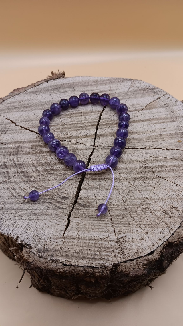 Bracelet réglable coulissant - Améthyste