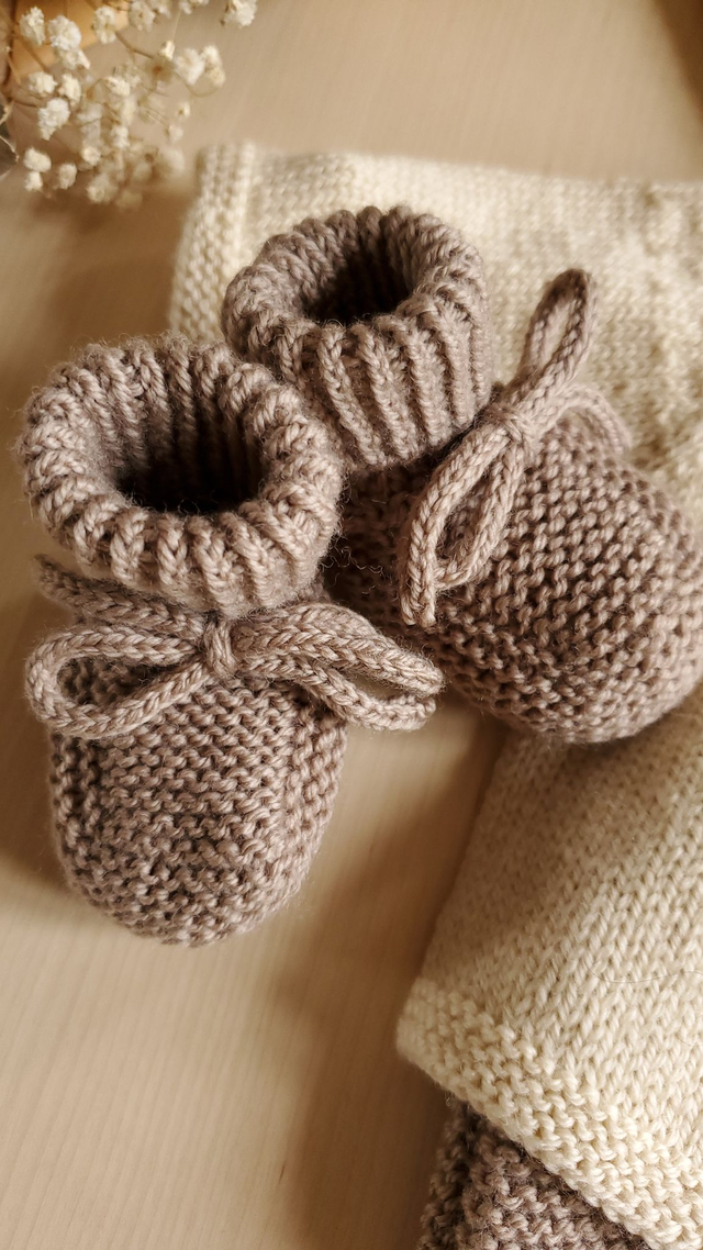 LÉON chaussons marron glacé - taille 0-3 mois