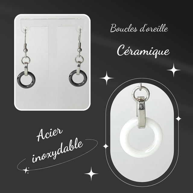 Boucles d&#039;oreilles CERAMIQUE - Anneau (petit)