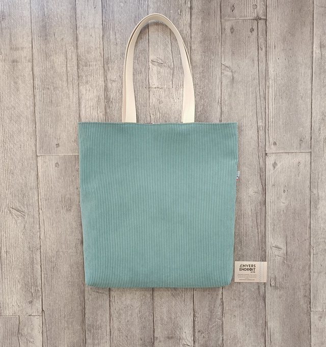 Tote bag en velours côtelé
