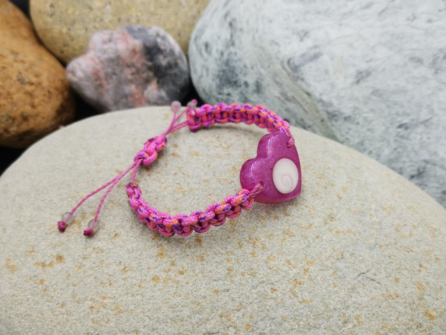 BCO-012 Bracelet gros cœur fushia