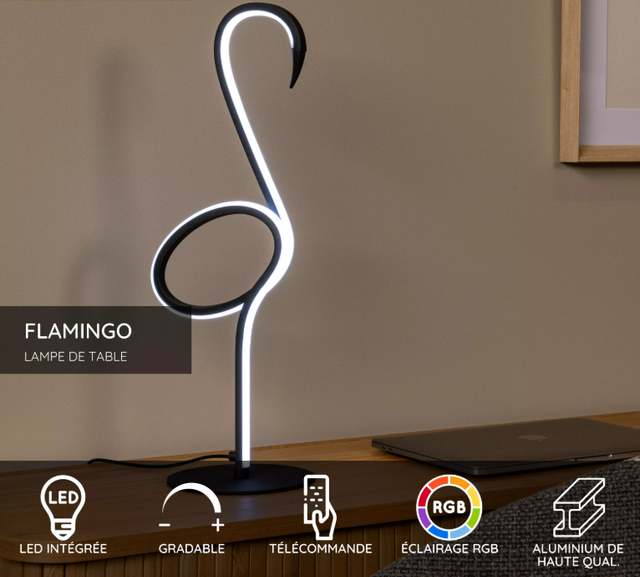 FLAMINGO - Lampe de table - LED Dim. - Rvb - Multicolor