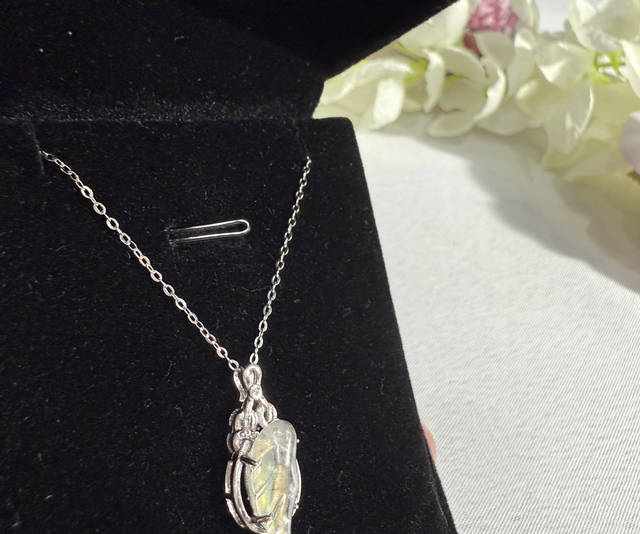 Golden flash lab s925 pendant on chain