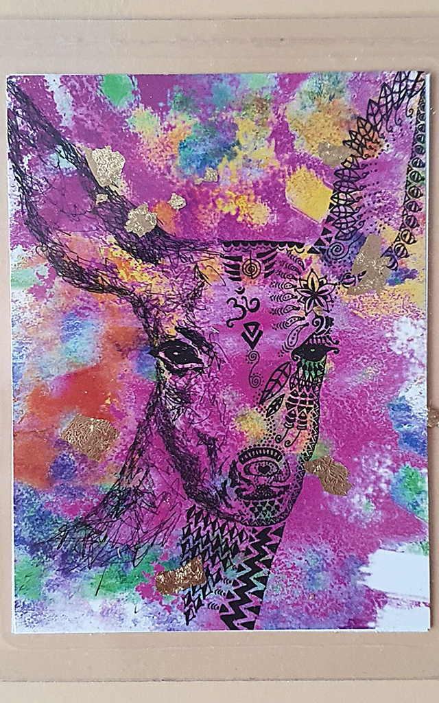 Krafttierkarte "Reh" Energiekarte programmiert mit den Eigenschaften des Krafttiers. Format A7 