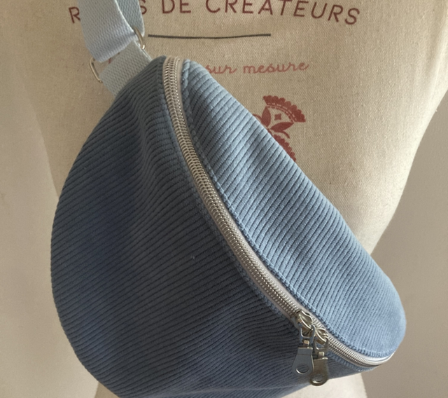 Sac banane velours denim 