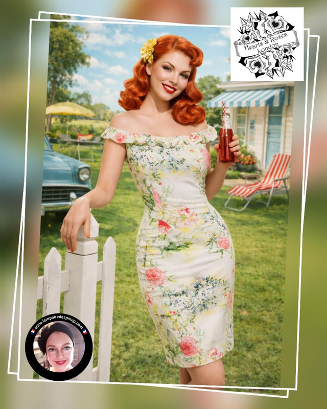 Robe Hearts Roses Kyra Pencil in Multicolor T46