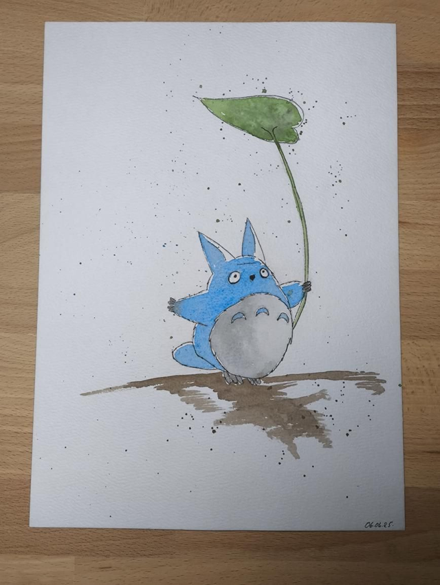 Aquarelle Totoro A4