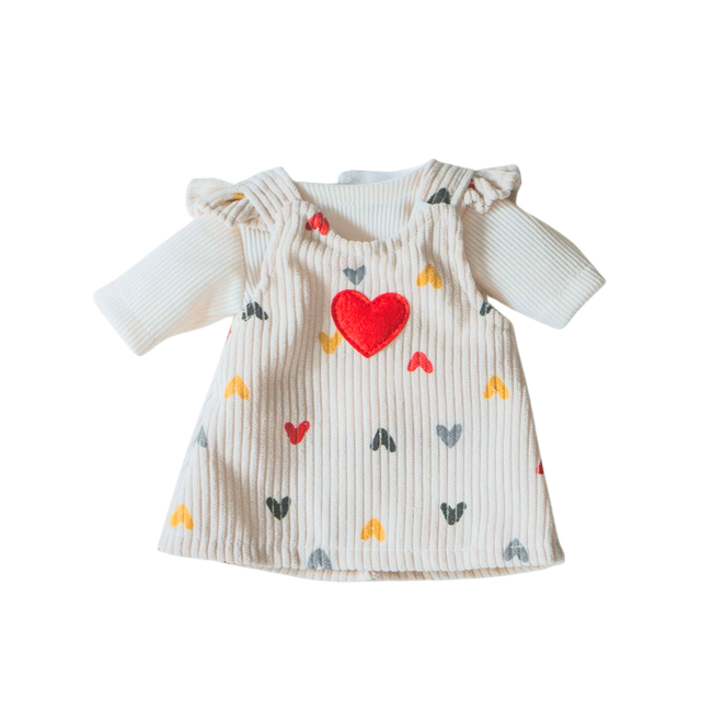 Robe + t-shirt velour coeurs