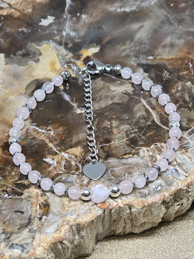 Bracelet Quartz rose 0,4 cm
