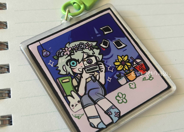 Basil Polaroid double sided Keychain