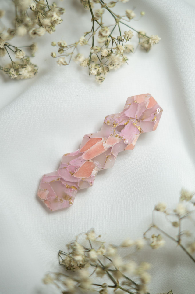 Coloris pêche - Barrette zigzag