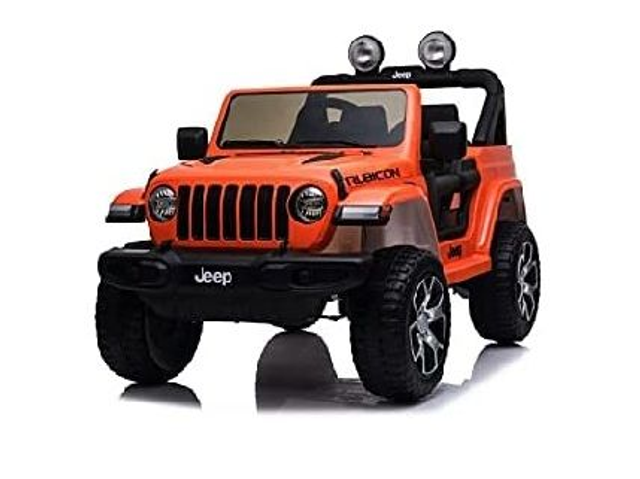 GIOCHI GARDEN , Jeep elettrica per bambini Wrangler Rubicon 12V (ARANCIONE)