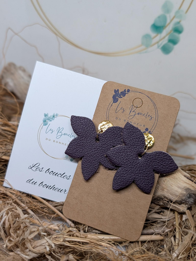 Boucles d'oreilles Sweety prune sw002