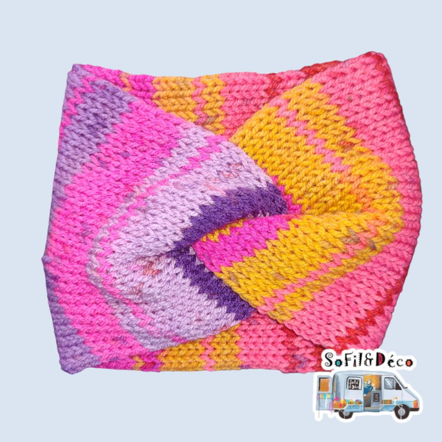 Bandeau tricot croisé