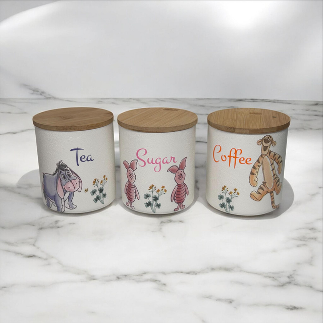Tea Coffee Sugar Kitchen Storage Canisters Winnie and friends