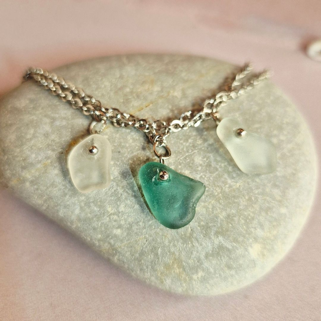 Bracelet fermoir HARMONIA - Verre de mer - Ardore Marina, Calabre