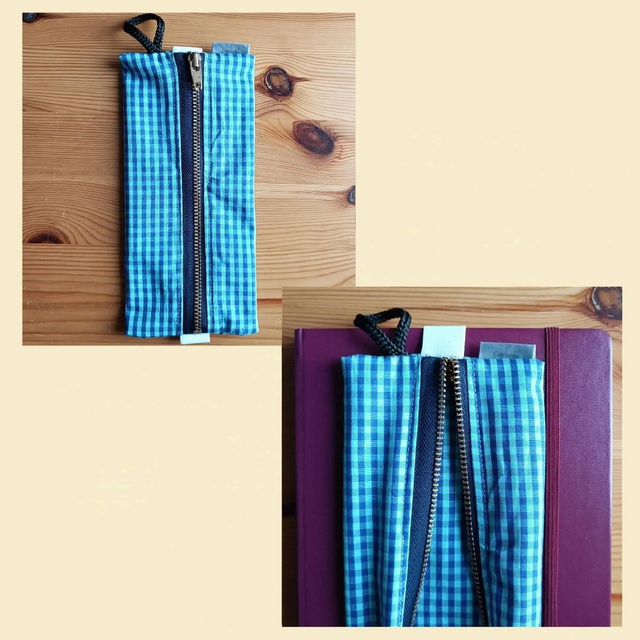 Stiftemäppchen/Etui mit Reißverschluss, 8×19cm, Gummiband zum Befestigen an z.B. Kalender, Schlaufe zum Aufhängen, schlichtere und weitere Designs