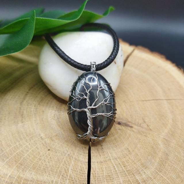 Pendentif Arbre de vie Hématite