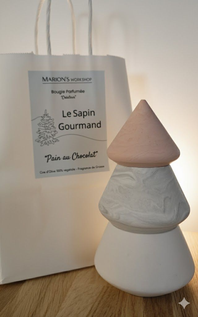 Bougies parfumées &quot;Sapin Gourmand&quot; - Pain au chocolat