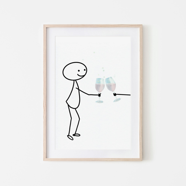 Proosten met Robin posterprint 