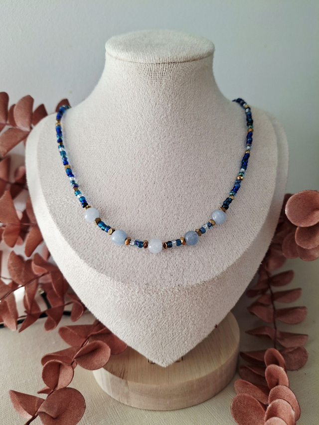 Collier Éclat - bleu doré