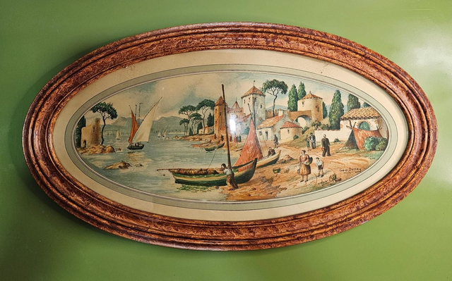 Ancienne chromolithographie signée Geo Dunoy 