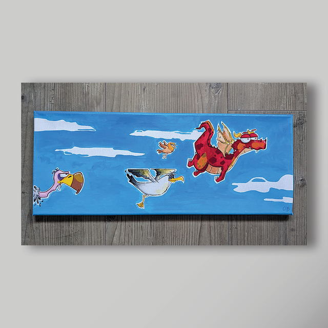 "SPARKY &amp; CO" - Peinture originale sur toile