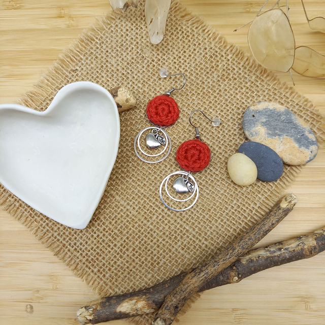 Boucles d'oreille Ce que j'aime vraiment - Rouge