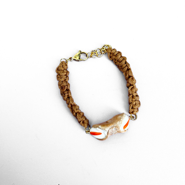 Bracciale Siciliano Cannolo Gusto Ricotta e Arancia – Artigianale in Argilla Polimerica, Regolabile