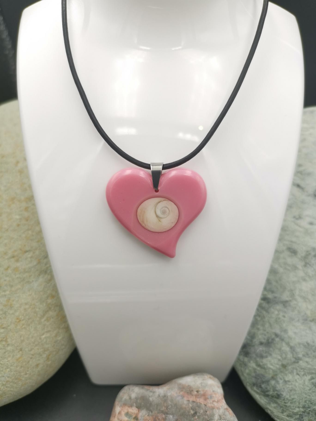 PEN-001 Pendentif Cœur rose