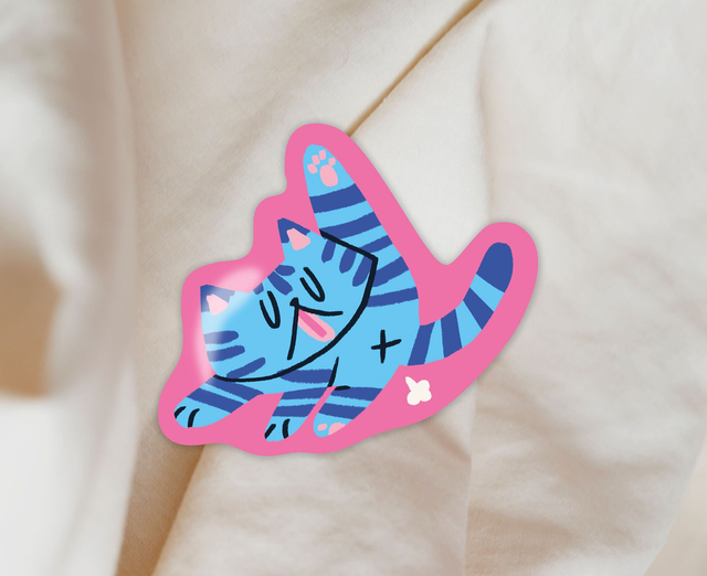 Sticker "Toilette de chat" 🐱🫧